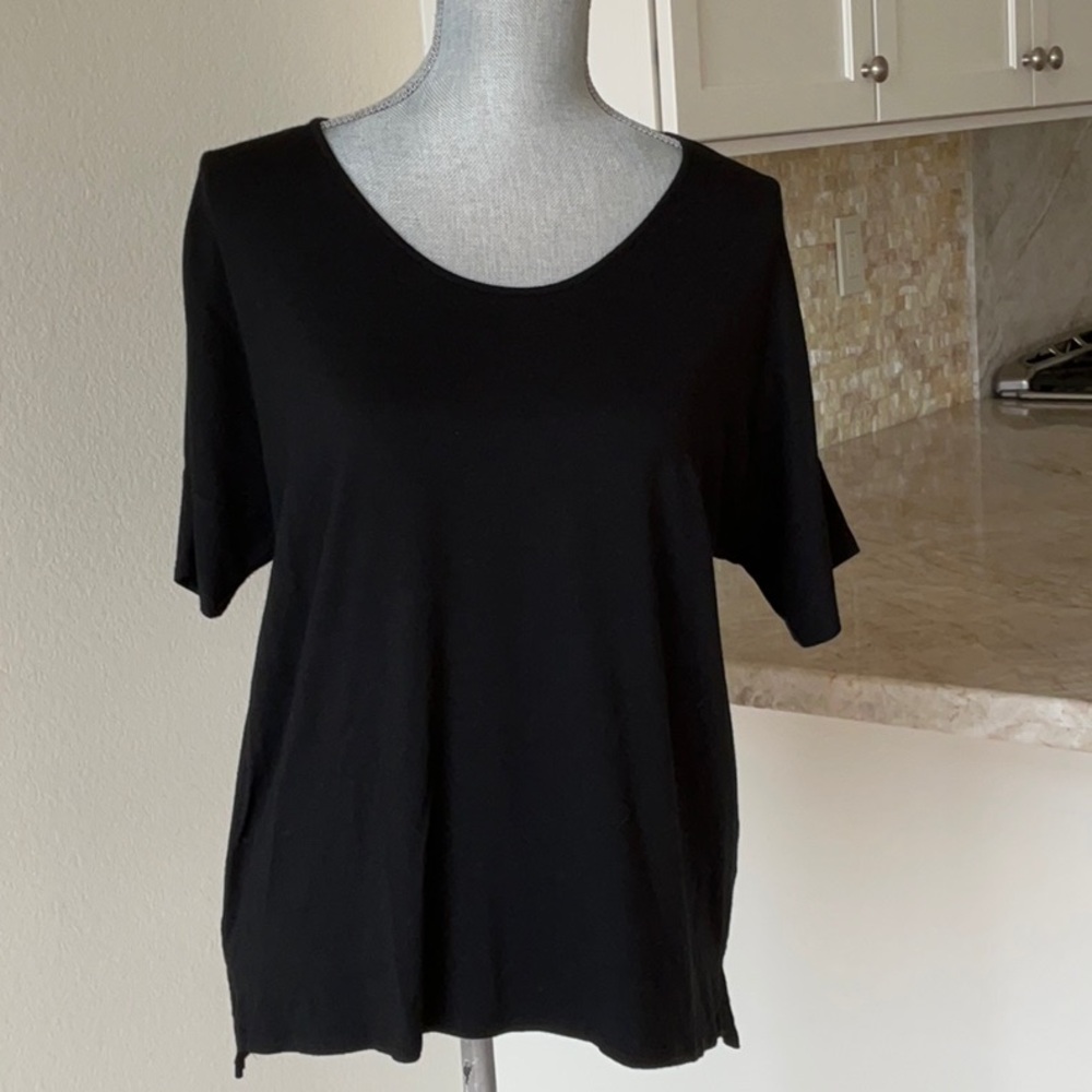 J Jill Black T-shirt Where Ever Collection Size Small